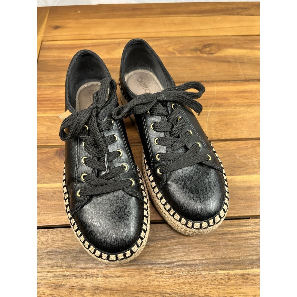 Beira Rio SZ 8 Women's Espadrille Platform Sneakers Shoes Black Made in Brazil - Picture 2 of 9